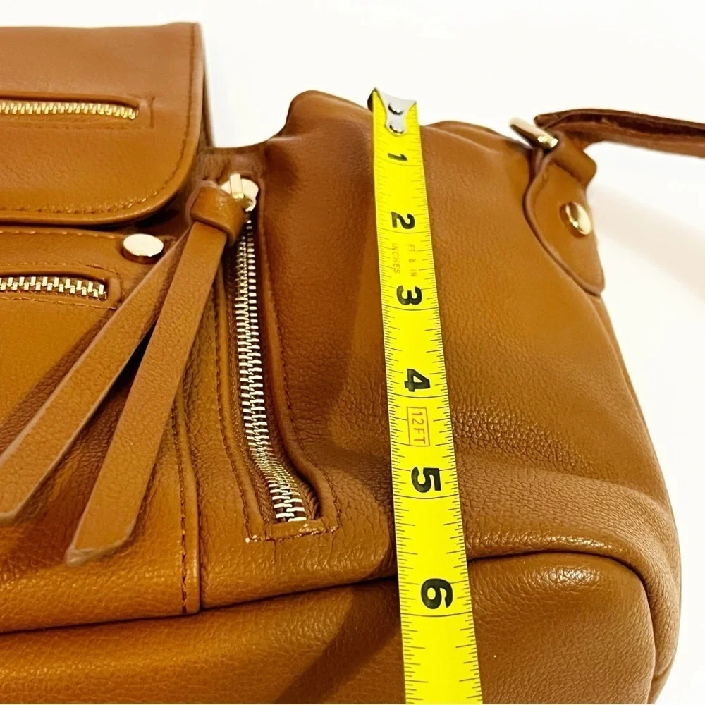 Brown Faux Vegan Leather Stroller Organizer Caddy Insulated Drink Holder Durable